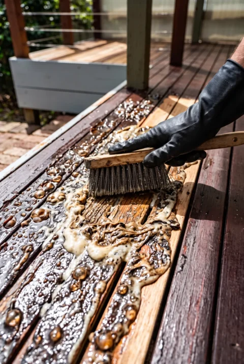 Chemical application during deck stripping