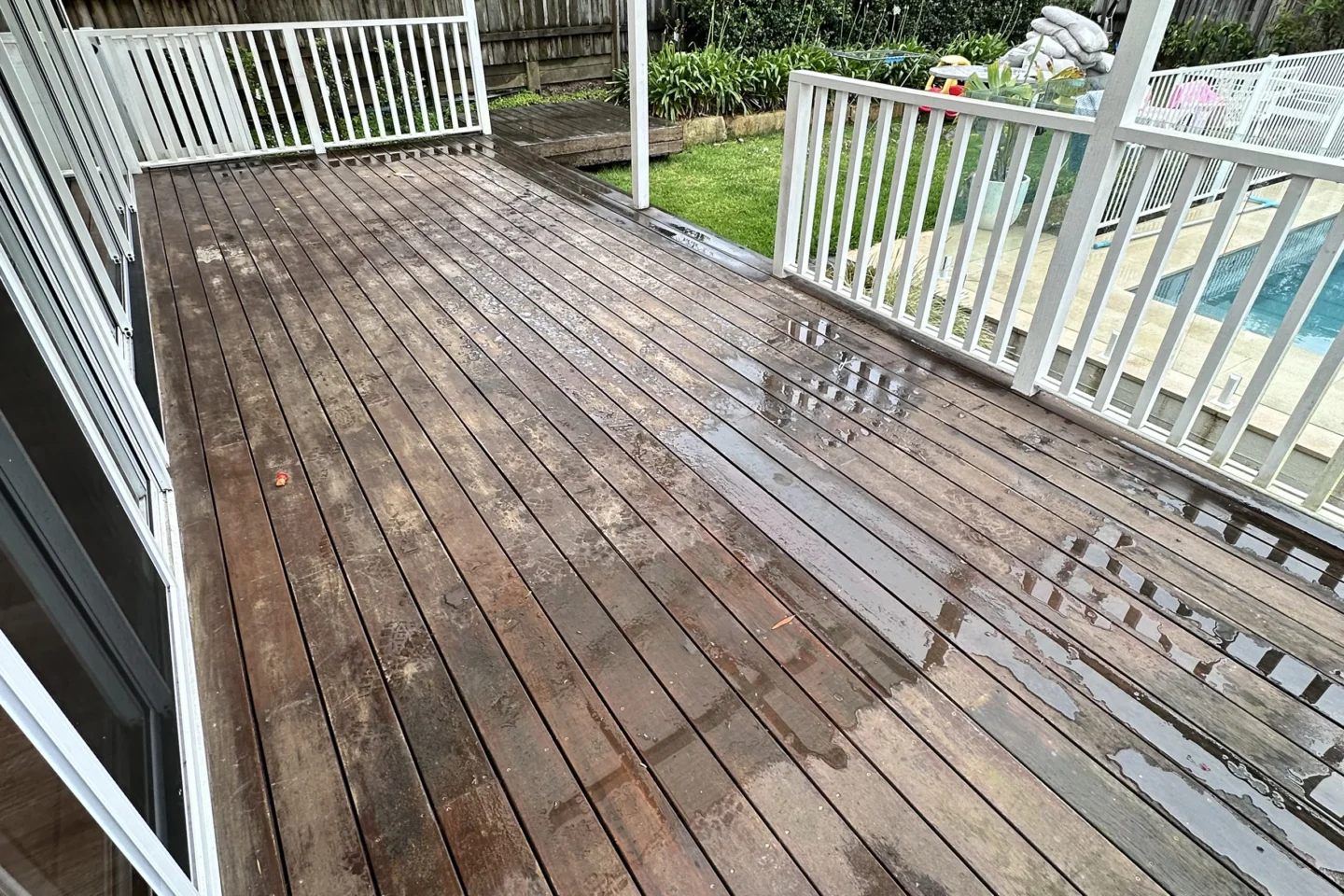 Merbau deck in Sydney before restoration